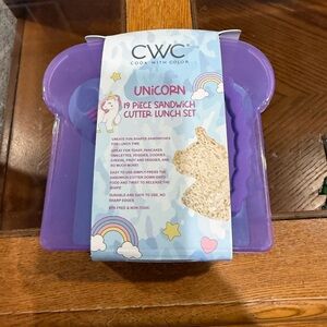 Cook with Color  Unicorn 19 Piece Sandwich Cutter lunch Set  BRAND NEW !!